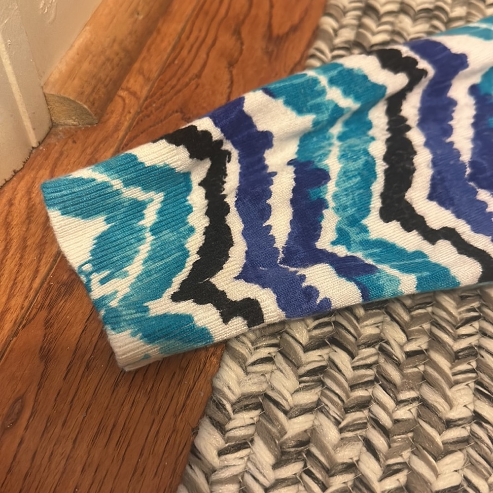 Blue Patterned Button Up Cardigan - Picture 14 of 14